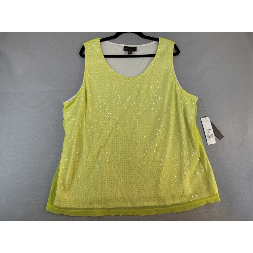 Dana Buchman Woman's Size 2X  Lime Green Blouse